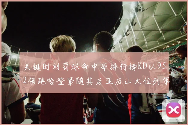 关键时刻罚球命中率排行榜KD以952领跑哈登紧随其后亚历山大位列第六